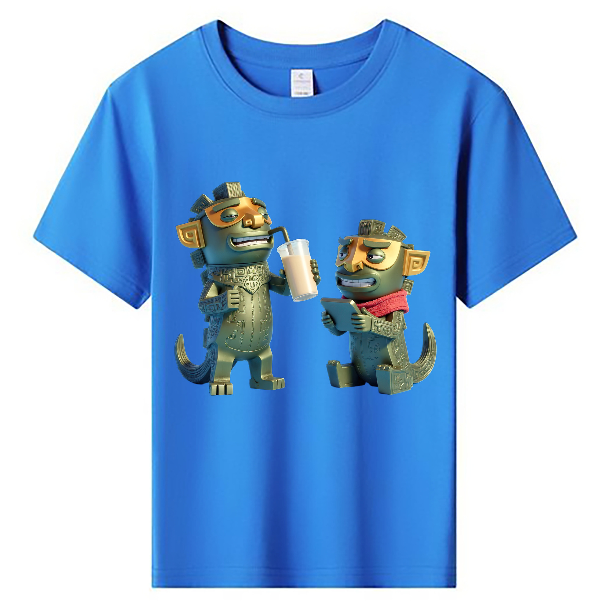 （画像用） Ne Zha 2 ナタ 魔童の大暴れ 綿100％キッズTシャツ（フロントプリント）
